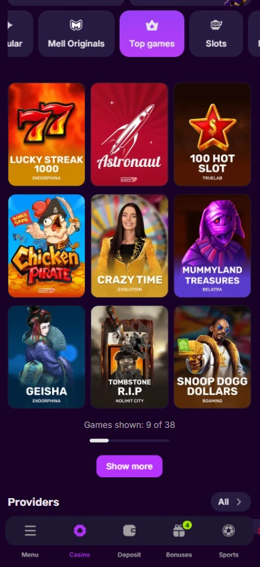 Игры в Mellstroy Casino App.